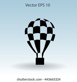 Flat air ballon vector icon