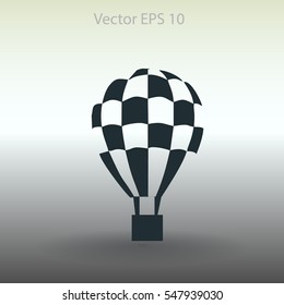 Flat air ballon vector icon