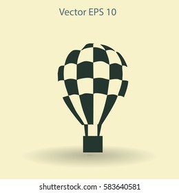 Flat air ballon vector icon