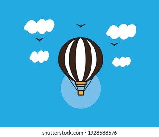 Flat Air Balloon | Hot Air Balloon | Air Balloon Template
