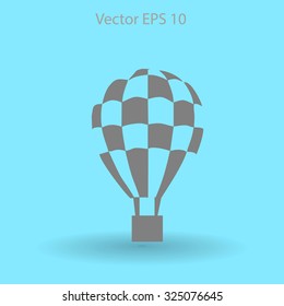 Flat air balloon vector icon