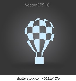 Flat air balloon vector icon