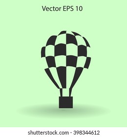 Flat air balloon vector icon