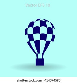 Flat air balloon vector icon