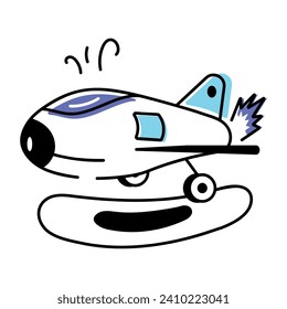 Flat Air craft Doodle Icon