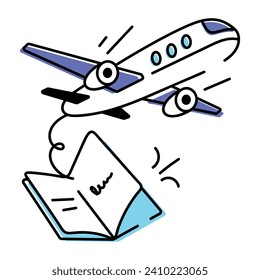 Flat Air craft Doodle Icon