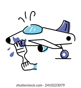 Flat Air craft Doodle Icon