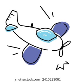 Flat Air craft Doodle Icon