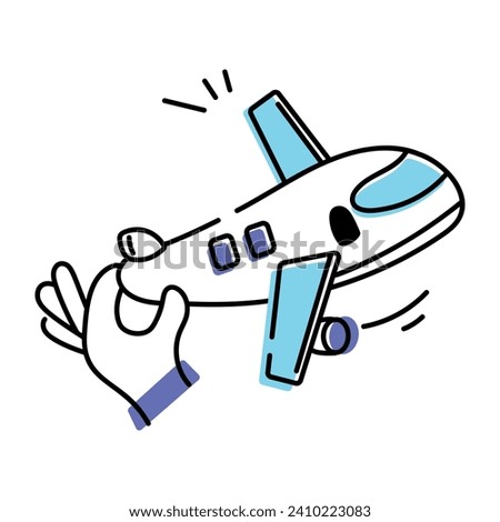 Flat Air craft Doodle Icon