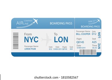 Flat airline tickets for paper design. Template vector. Business concept. Flat design vector.