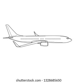 Flat airplane icon for travel. Vector line icons.