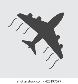 Flat airplane icon Vector