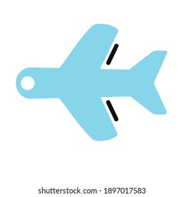 Icono plano del avión. Icono de viaje del vector. 