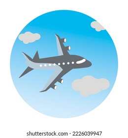 Ilustración de avión plano, vista de un avión volador en eps10