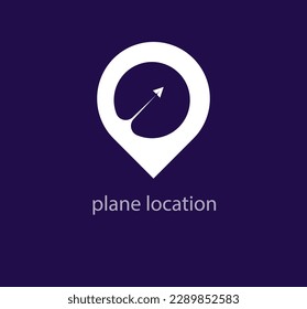 Flat airplane location logo. Creative corporate airplane airport logo template. vector