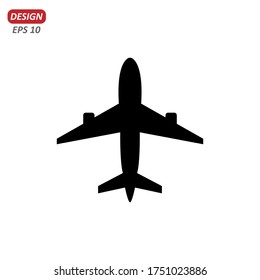 Flat-Flugzeug.  Reisen Sie Vektorsymbol. 
