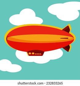 Flat airship in the sky