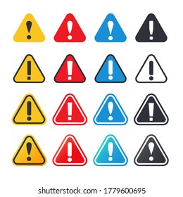 Flat alarm icon Exclamation marks that indicate danger and surveillance Isolated on a white background.