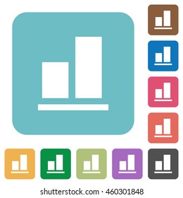 Flat align to bottom icons on rounded square color backgrounds.
