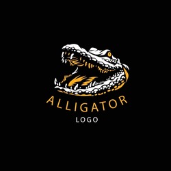 Flat Alligator Logo Template Design 