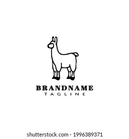 flat alpaca logo template icon modern vector illustration