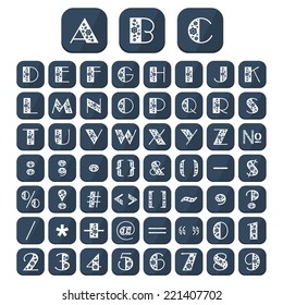 flat alphabet floral ornament on a volume buttons