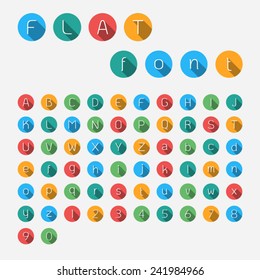 Flat  Alphabet  with long shadow