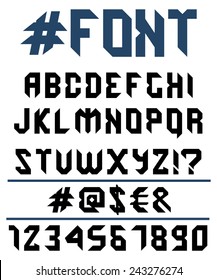 Flat alphabet on white background. Vector collection.