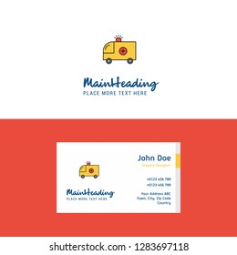 Flat Ambulance Logo and Visiting Card Template. Busienss Concept Logo Design