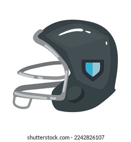 flat american football helmet over white