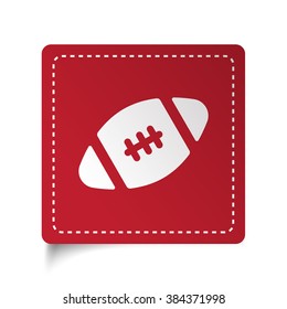 Flat American Football icon on red sticker