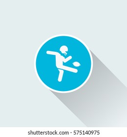 flat american football kick icon