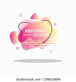 flat amoeba abstract liquid background with colorfull gradient color bagde label icon design