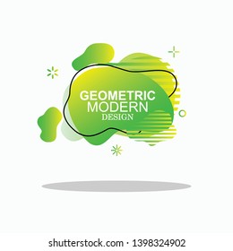 flat amoeba abstract liquid background with colorfull gradient color bagde label icon design
