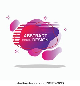 flat amoeba abstract liquid background with colorfull gradient color bagde label icon design