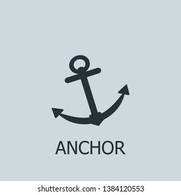 Flat anchor vector icon. Anchor illustration for web, mobile apps, design. Anchor vector symbol.