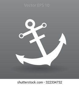 Flat anchr icon. Vector.
