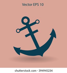 Flat anchr icon. Vector.