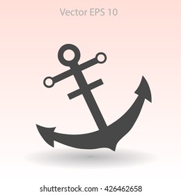 Flat anchr icon. Vector.