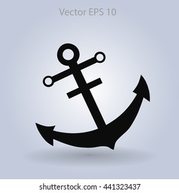 Flat anchr icon. Vector.