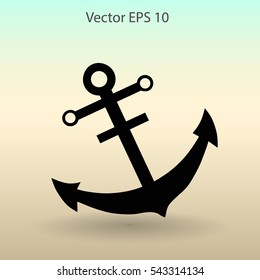 Flat anchr icon. Vector.