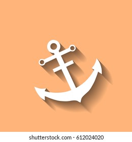 Flat anchr icon. Vector.