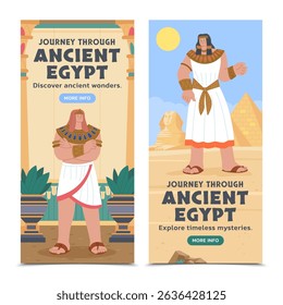 Flat Ancient Egypt Vertical Banner Set