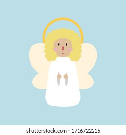 flat angel christmas icon cute