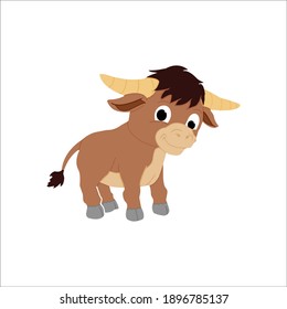 Flat animal Buffalo icon design
