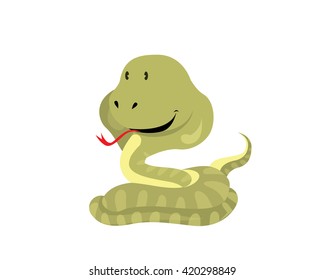 Flat Animal Character Logo - Snake