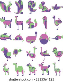 Flat Animal Element Cute Collection