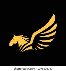 flat animal horse logo vektor