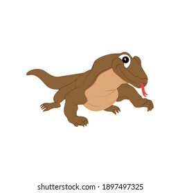 Flat animal Komodo dragons icon design