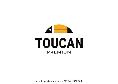 Flat animal toucan logo design illustration